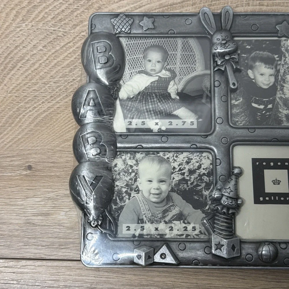 Gallery Baby Pewter Photo Frame 5 Opening Teddy Bear Nursery Collage 9x7